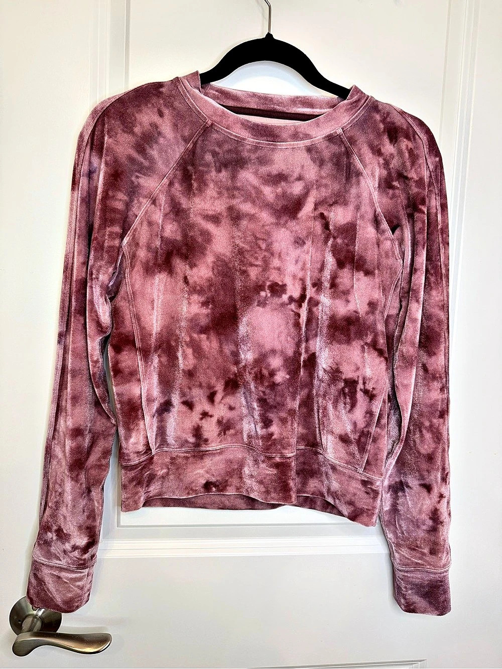 lululemon Velour Warm Down Crew Tie-Dye Crewneck Sweatshirt in Pink & Purple